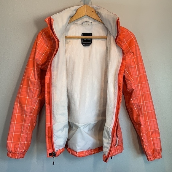The North Face Resolve Plaid Hyvent Rain Jacket Orange, Size: Small - Picture 10 of 17